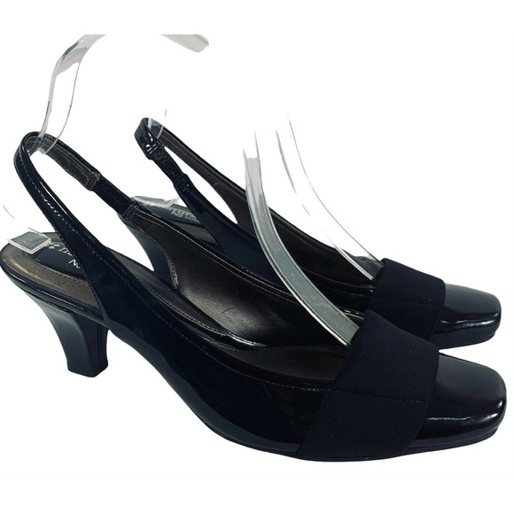Naturalizer Shoes - Naturalizer N5 Heels Shoes Black Comfort Question Patent Sling back 7.5 W